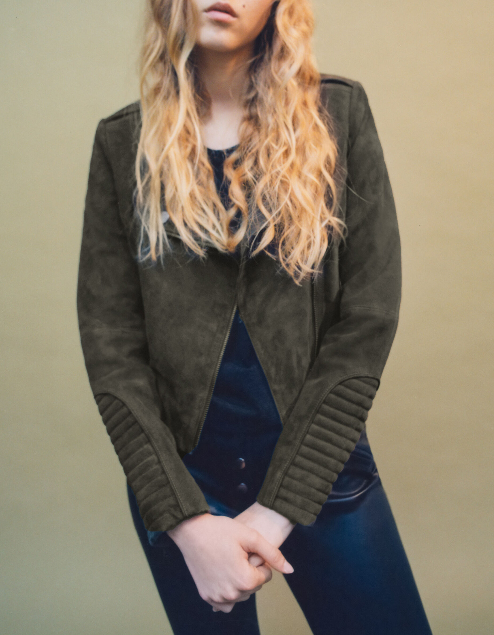 Women s lichen suede biker style jacket IKKS
