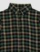 Boy's khaki plaid shirt-4