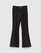 Gemêleerd antracietgrijze flare broek meisjes-1
