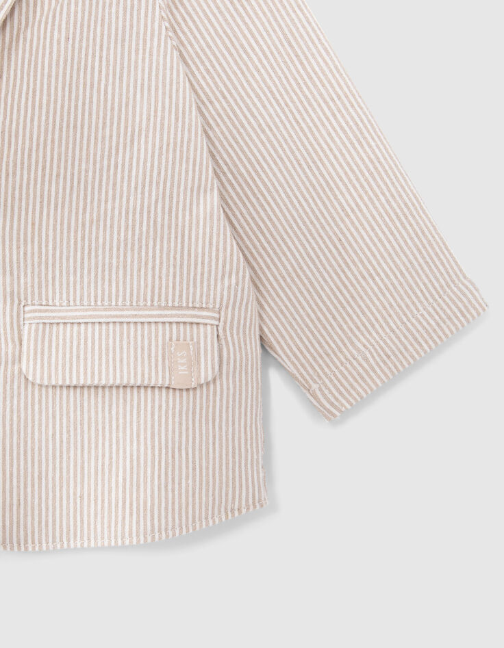 Beige gestreept blazer babyjongens-4