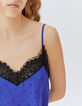Women’s blue lingerie-style top with skull motif-4