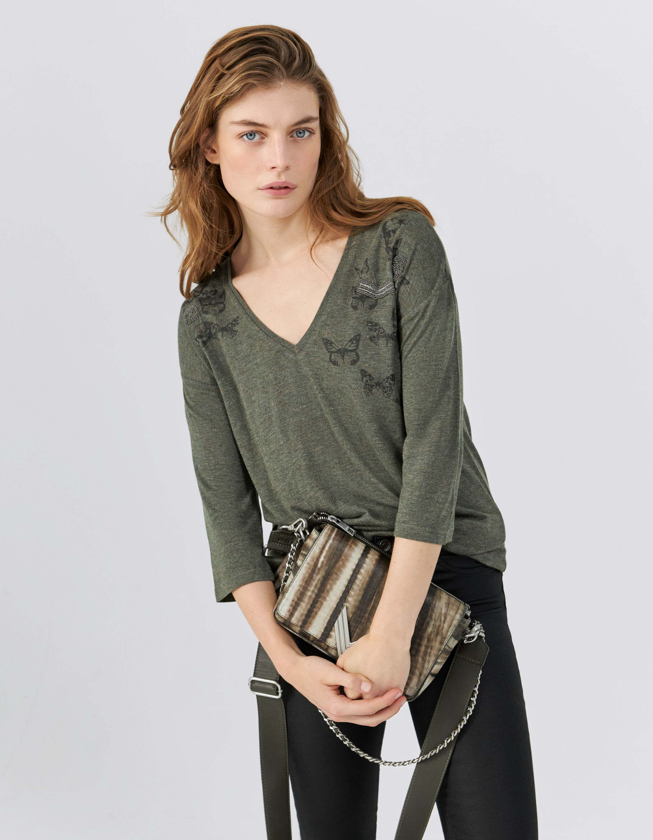 Tee shirt hotsell femme kaki