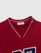 T-shirt rouge bio maxi chiffres bouclette bébé garçon-2