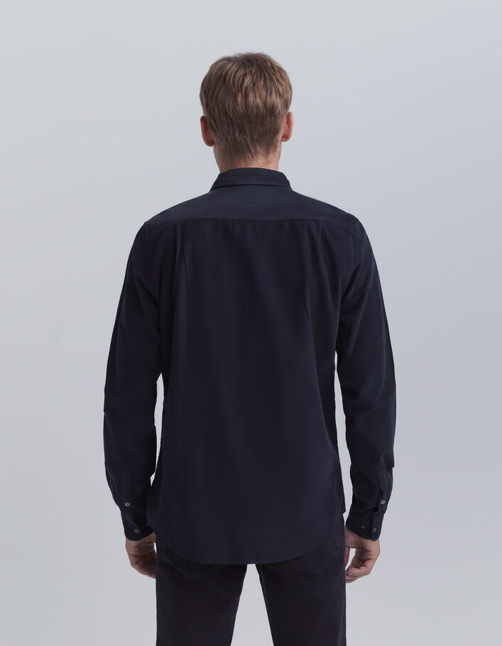 Chemise REGULAR marine en velours milleraies Homme-3