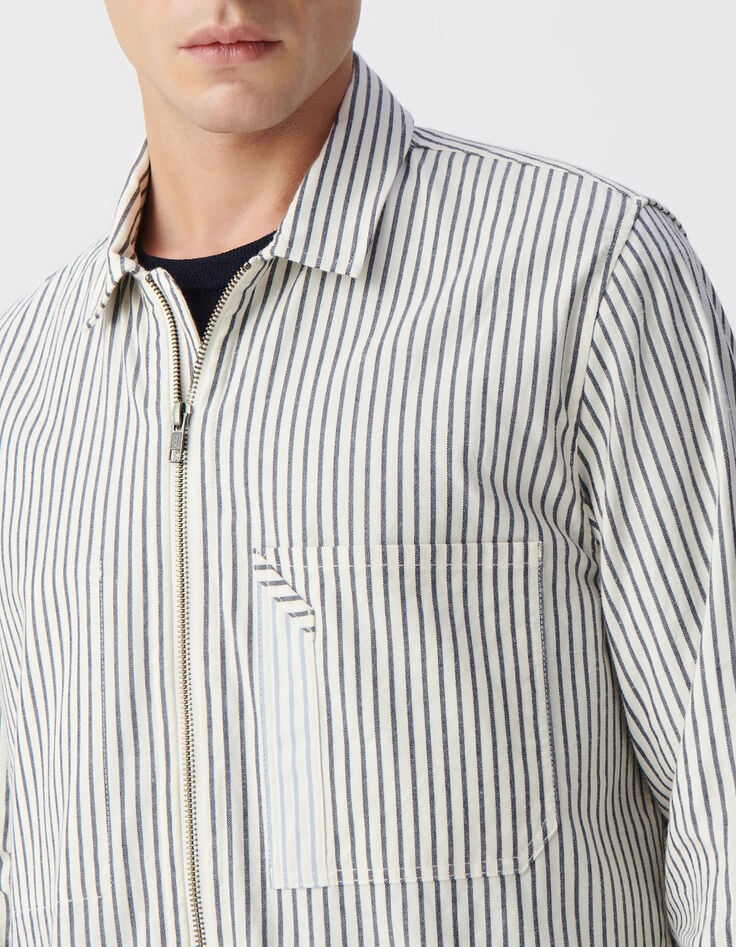 Men&rsquo;s ink striped REGULAR overshirt-4