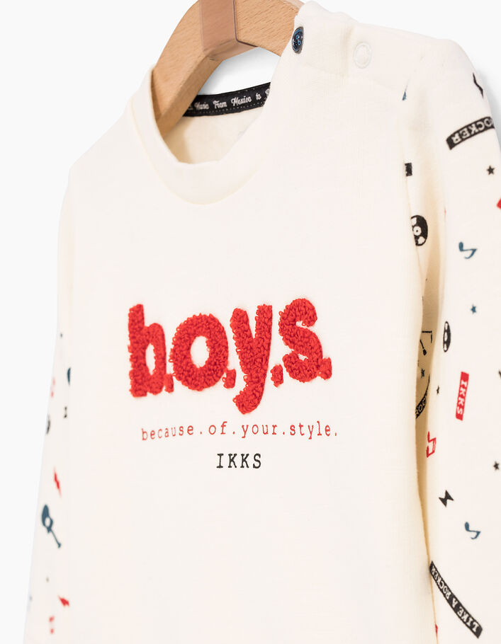 Baby boys’ ivory sweatshirt - IKKS