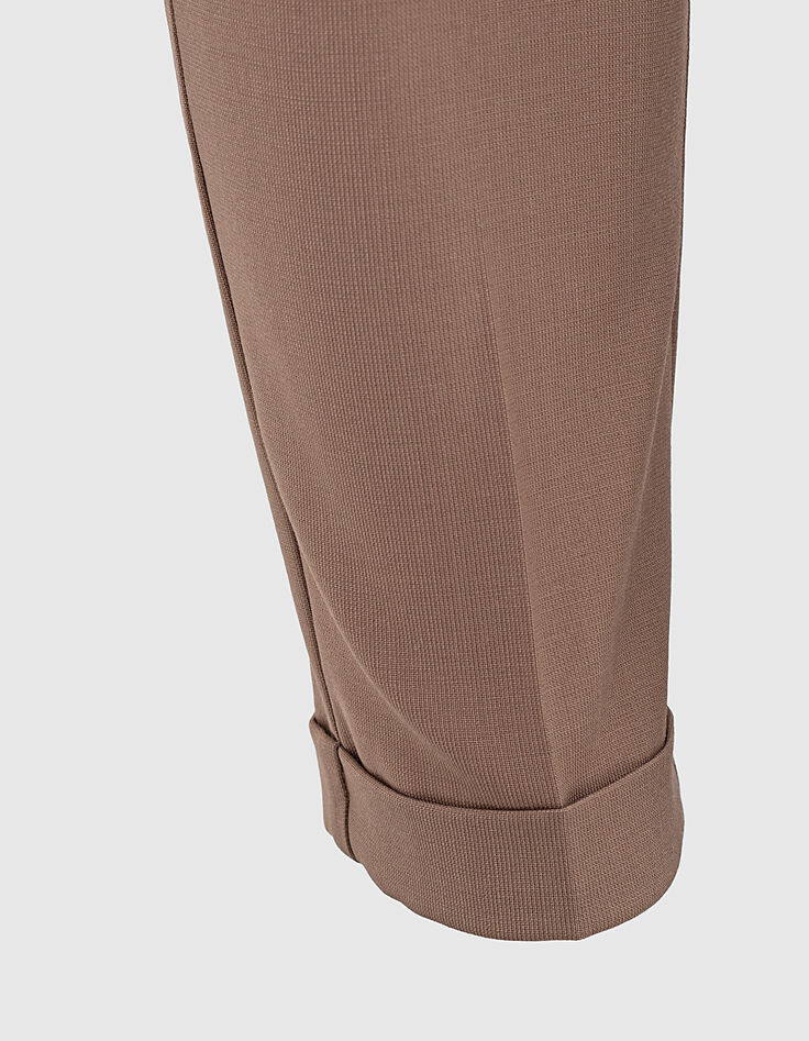 Jogpant mokka knitlook elastische taille Heren-5 Jogpant mokka knitlook elastische taille Heren-5