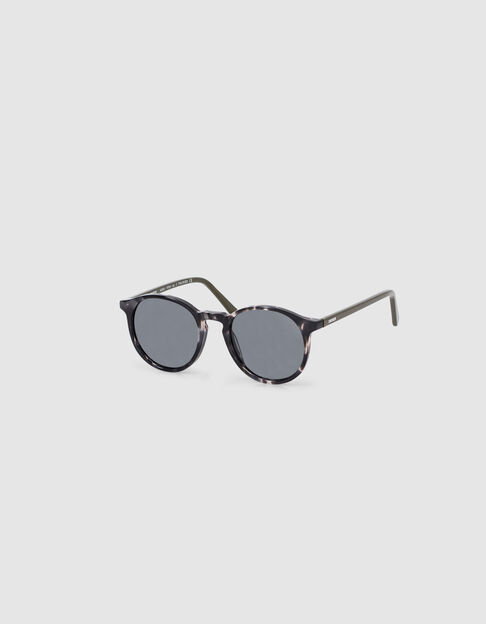 Black tortoiseshell sunglasses with khaki arms - IKKS