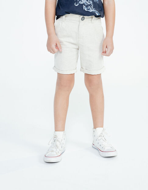 Boys’ off-white denim Bermuda shorts - IKKS