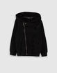 Zwart sweatvest bikerstijl jongens -1