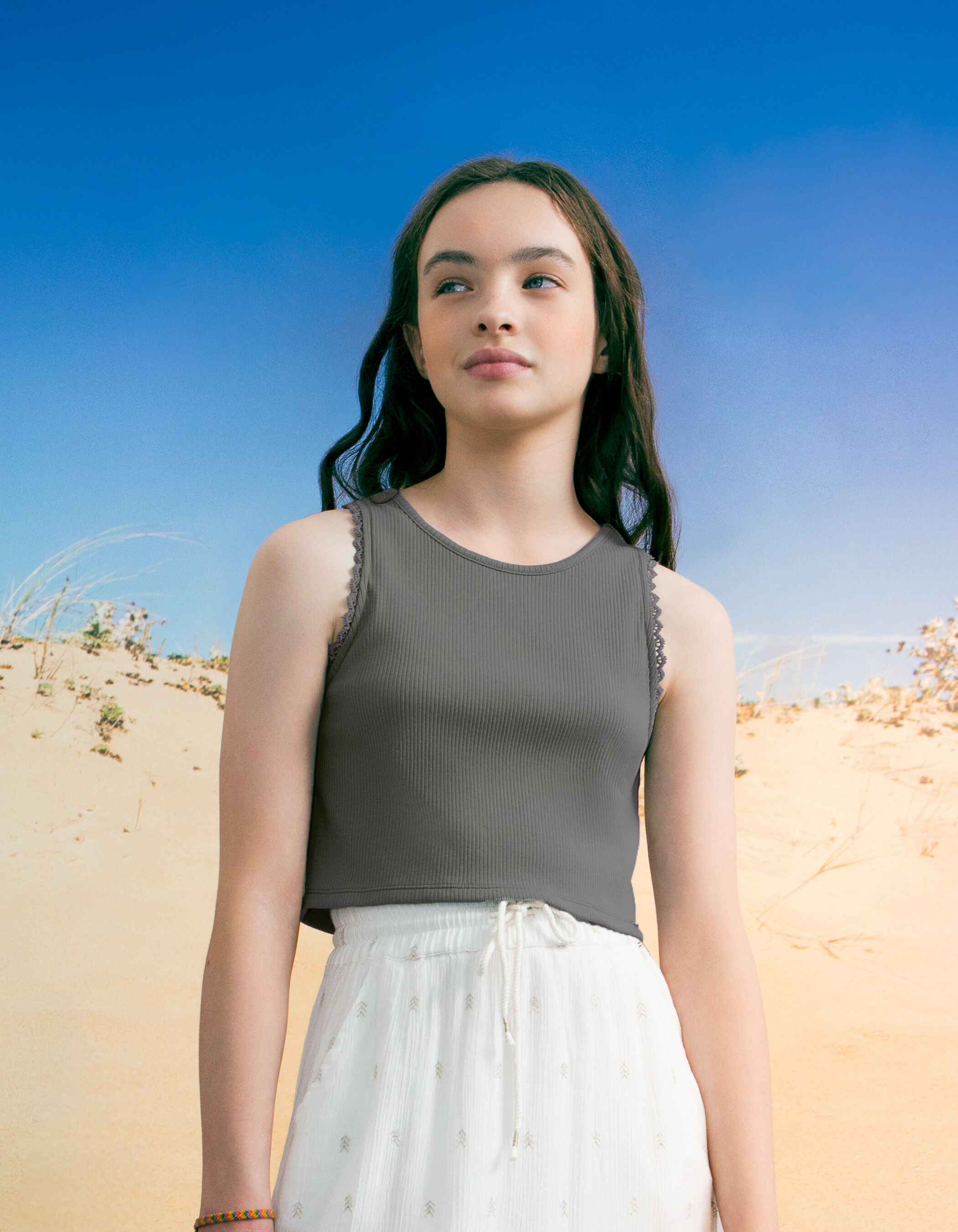 Girls khaki vest sales