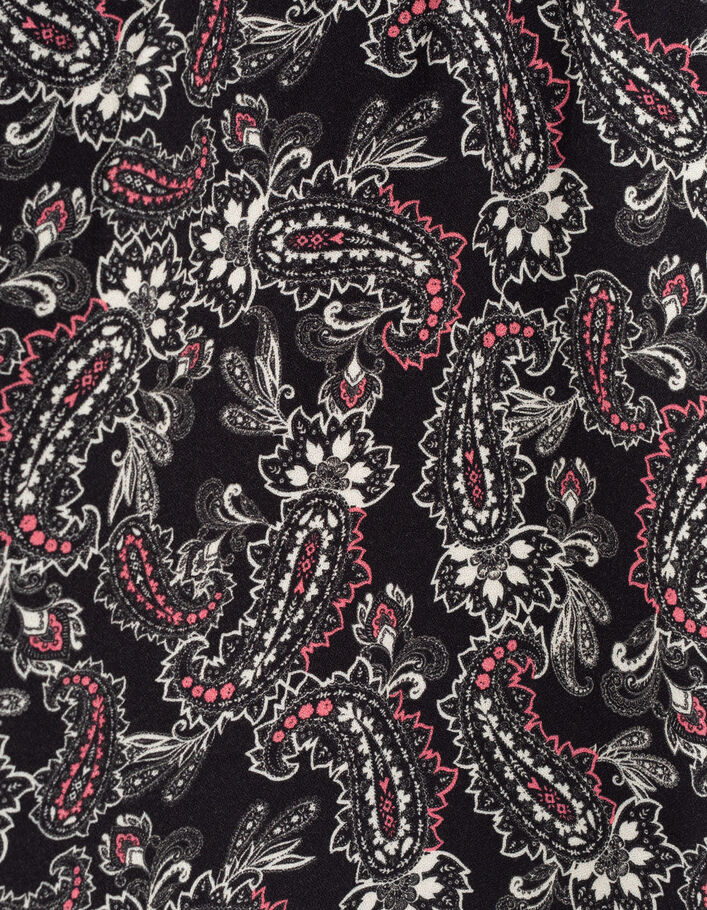 Schwarze Mädchenbluse mit Paisleyprint-5