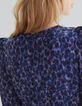 Women’s navy recycled tachist print dress-2