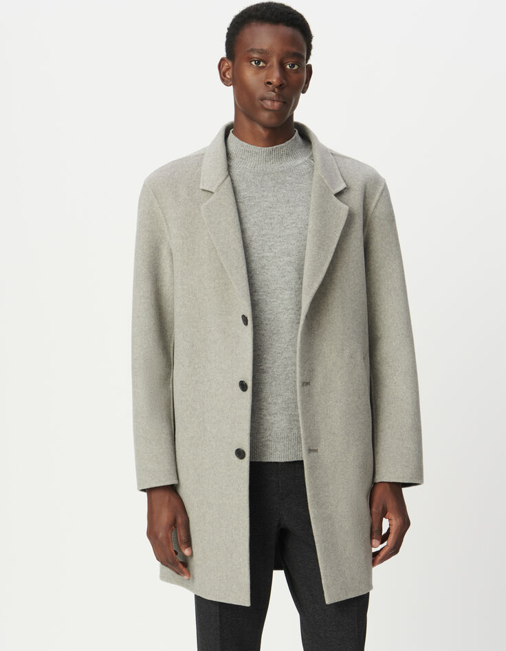 Manteau gris parementure amovible &agrave; capuche Homme-8