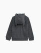 Cardigan Batman anthracite avec capuche masque garçon-3