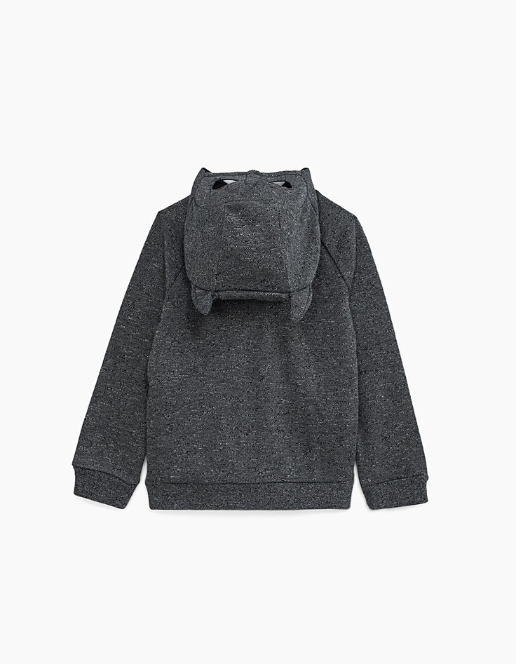 Cardigan Batman anthracite avec capuche masque garçon-3