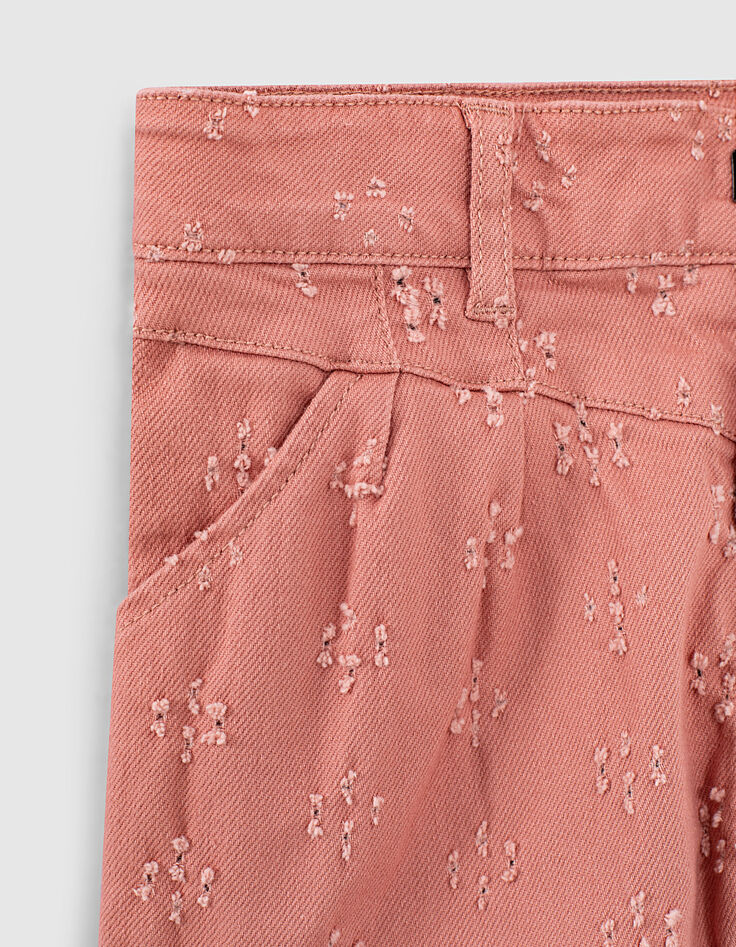 Shorts vaqueros rosa empolvado efecto used para ni&ntilde;a-6
