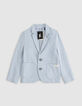Veste de costume bleu maille chinée garçon-2