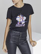 Camiseta negro rock floral mujer-1