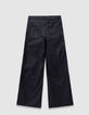 Rechte zwarte gecoate jeans meisjes-5