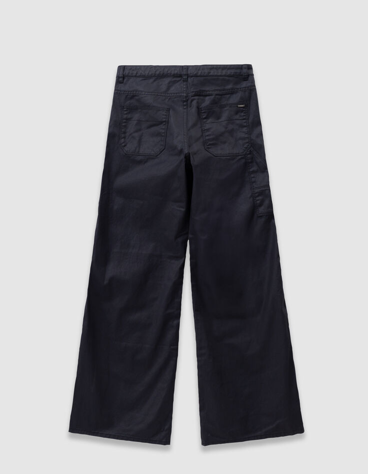 Rechte zwarte gecoate jeans meisjes-5