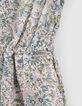 Girls' ecru flowery print LENZING™ ECOVERO™ playsuit-5