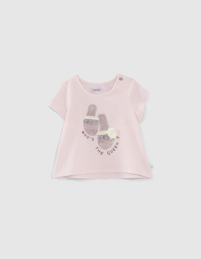 Rosa T-Shirt mit Sandalenmotiv für Babymädchen - IKKS