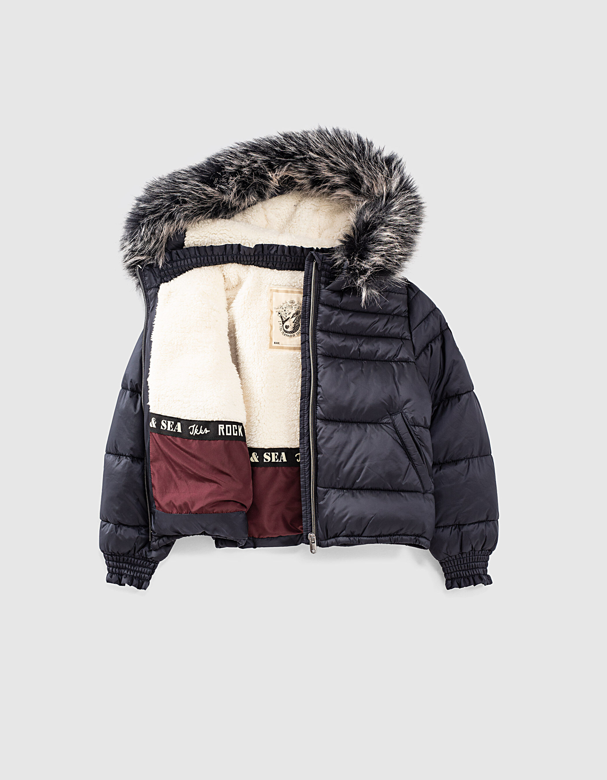 Girls navy discount padded coat