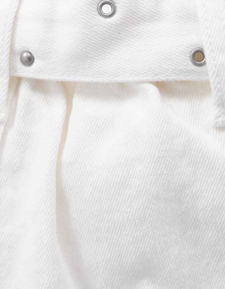 Ecru jeansshort riem studs en oogjes meisjes-8