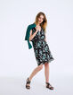 Vestido recto de crepé viscosa estampado floral -6