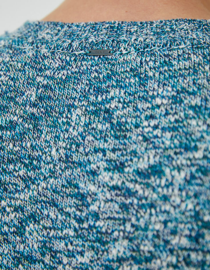 Aqua gebreide getwijnde herentrui-4