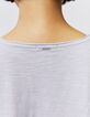 Tee-shirt lilas coton flammé message femme-5