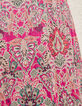 Women’s fuchsia floral bandana print long dress-4