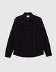 Men’s black striped organic velvet REGULAR shirt-1