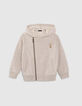 Beige vest in bikerstijl borduursel rug jongens-1