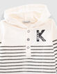 Baby boys’ ecru T-shirt and purple joggers outfit-3