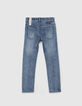 Boys’ stone blue slim jeans with patches -3