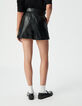 Short noir cuir à revers Femme-4