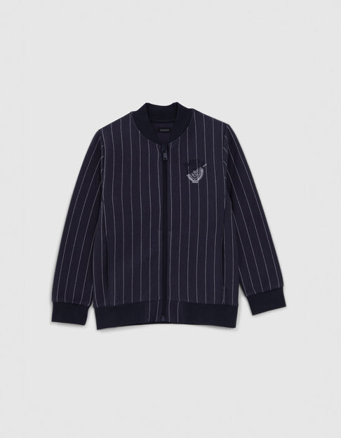 Boys' navy pinstripe knit cardigan - IKKS
