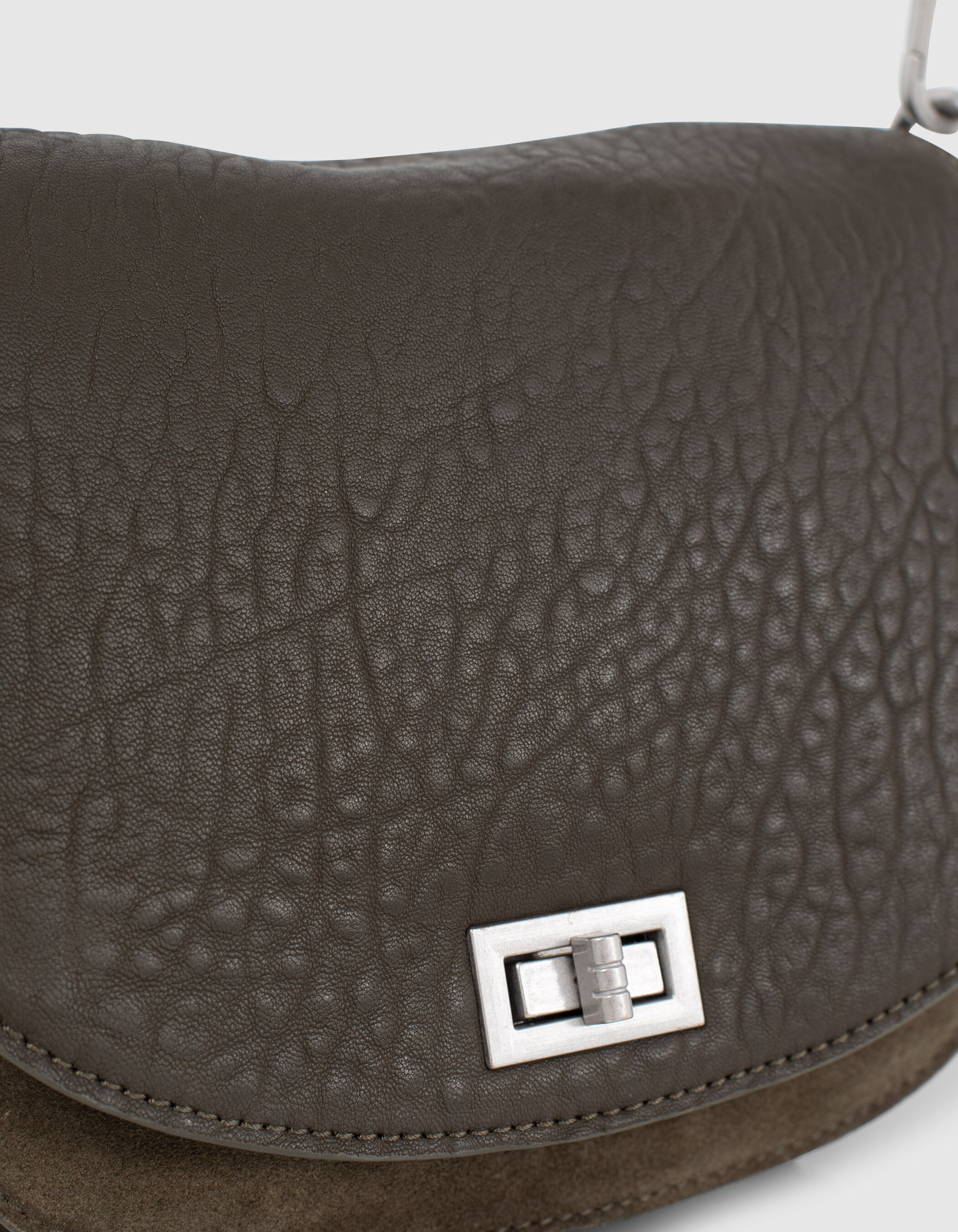 Women s khaki leather mix The Military Waiter saddle bag