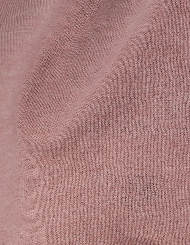 Rosa Mädchen-T-Shirt, Biobaumwolle, Spitze, Stick-8