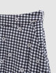 Jupe-short noire imprimé vichy et fleurs fille-3