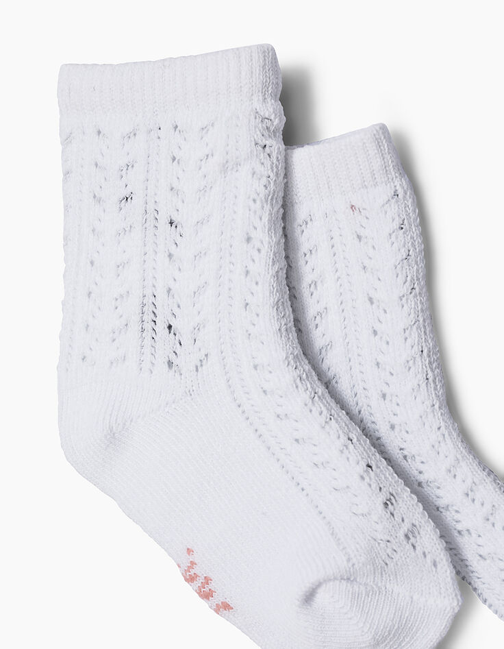 Chaussettes blanches bébé fille-5