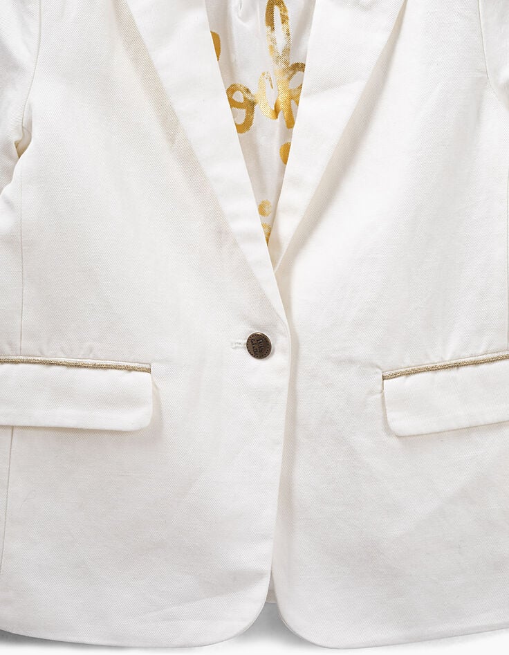 Veste de costume blanc cassé or fille-4