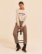 Pantalon de tailleur beige motif pied-de-puce LAURENCE I.Code-9