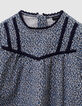 Blouse marine imprimé léopard-noeuds fille-2