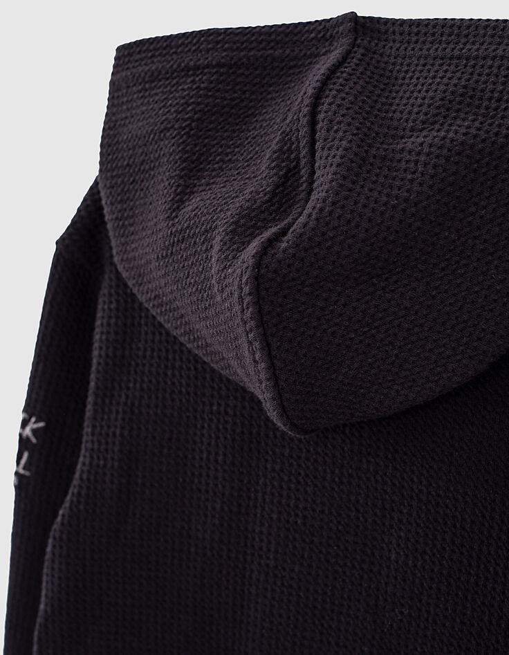Zwart vest honingraattricot bikerstijl meisjes -7