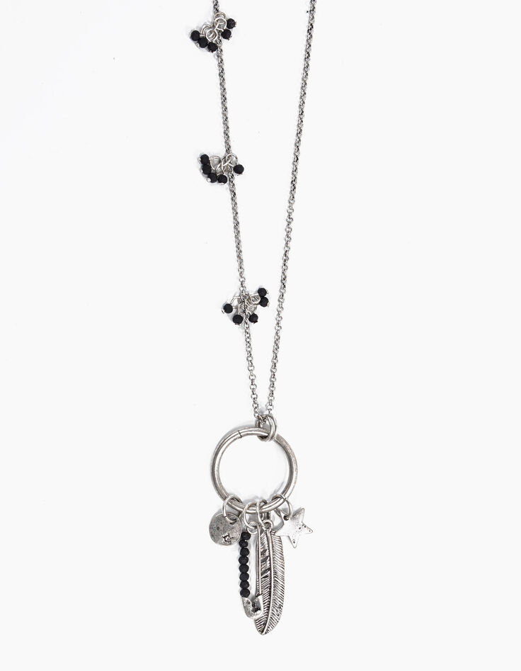 Collar aro pluma estrella perlas-3