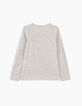 Tee-shirt gris chiné moyen visuel chat IKKS Paris fille-3