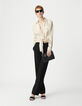 Dameshemd met beige goudlamé stropdas-1